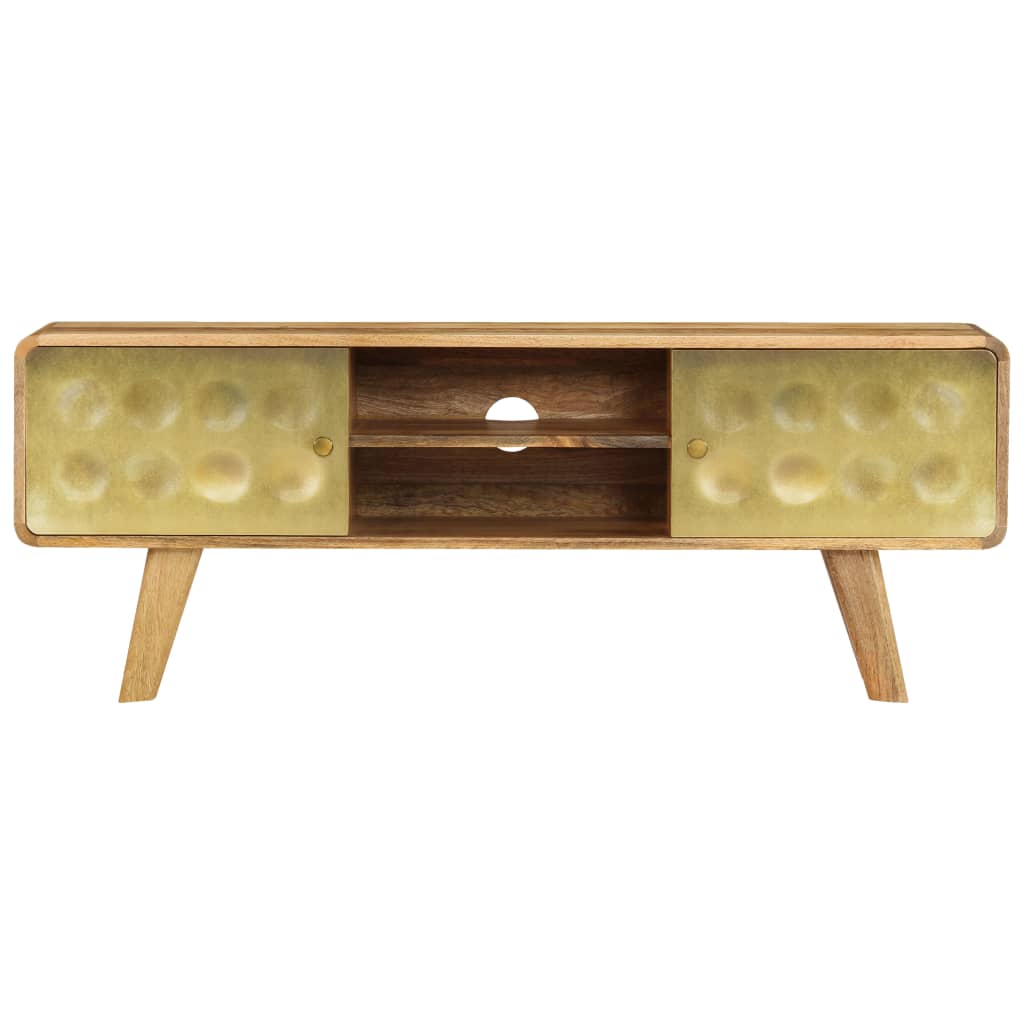 Meuble TV Design Contemporain en Manguier Massif - 120 cm-Mon Meuble TV-3