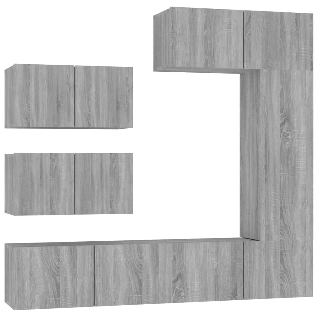 Meuble TV Design Couleur Sonoma Gris - 6 Pièces-Mon Meuble TV-1
