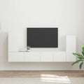 Meuble TV Design Effet Chêne Artisanal - 4 Pièces-Mon Meuble TV-Blanc-13
