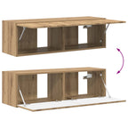 Meuble TV Design Effet Chêne Artisanal - 4 Pièces-Mon Meuble TV-chêne artisanal-12