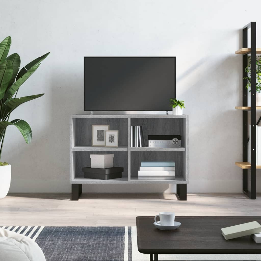 Meuble TV Design Effet Sonoma Gris et Métal - 70 cm-Mon Meuble TV-Sonoma gris-2