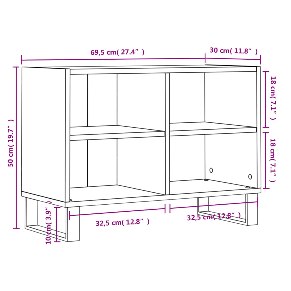 Meuble TV Design Effet Sonoma Gris et Métal - 70 cm-Mon Meuble TV-Sonoma gris-9