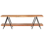 Meuble TV Design en Bois d'Acacia et Métal - 160 cm-Mon Meuble TV-Bois d'acacia massif-2