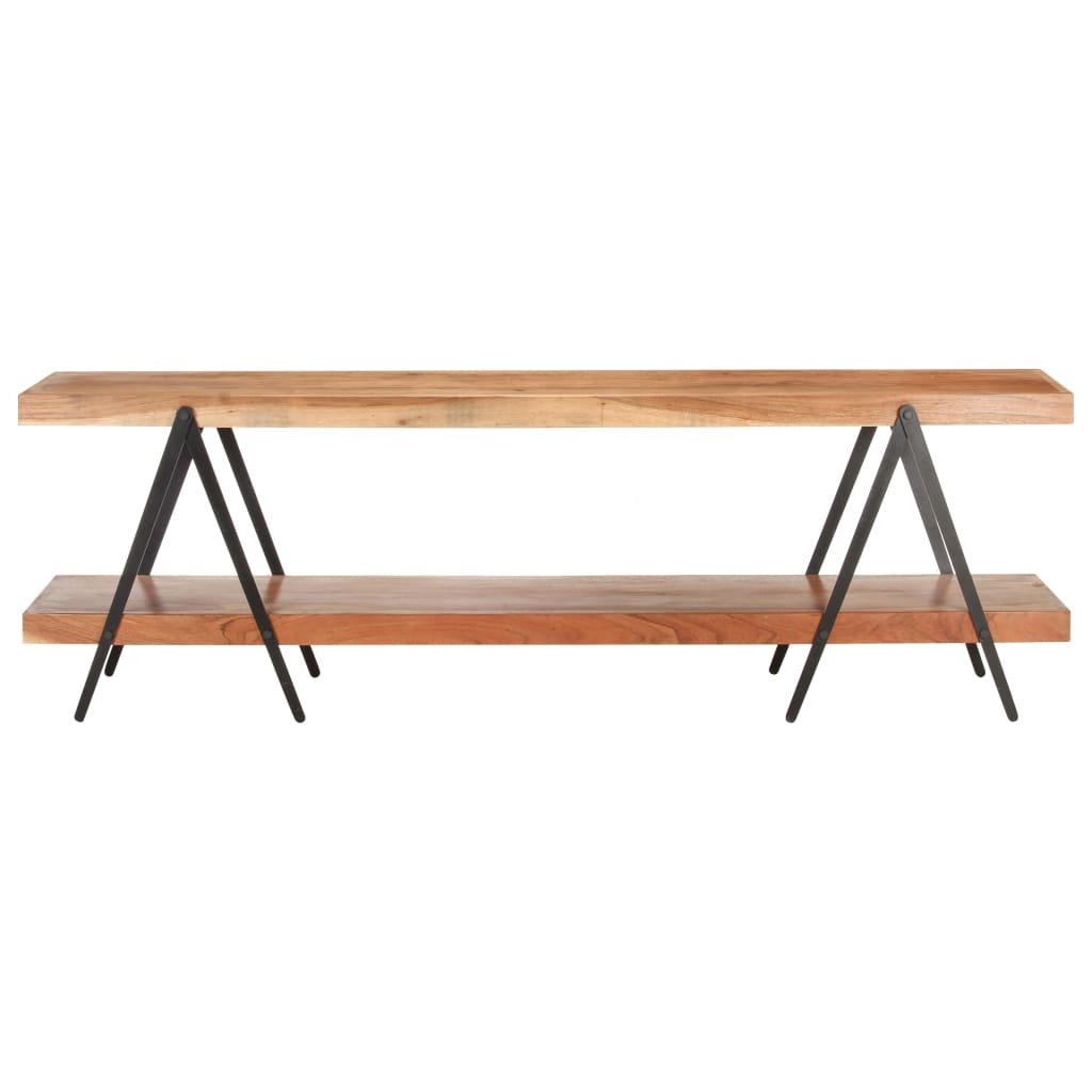 Meuble TV Design en Bois d'Acacia et Métal - 160 cm-Mon Meuble TV-Bois d'acacia massif-2