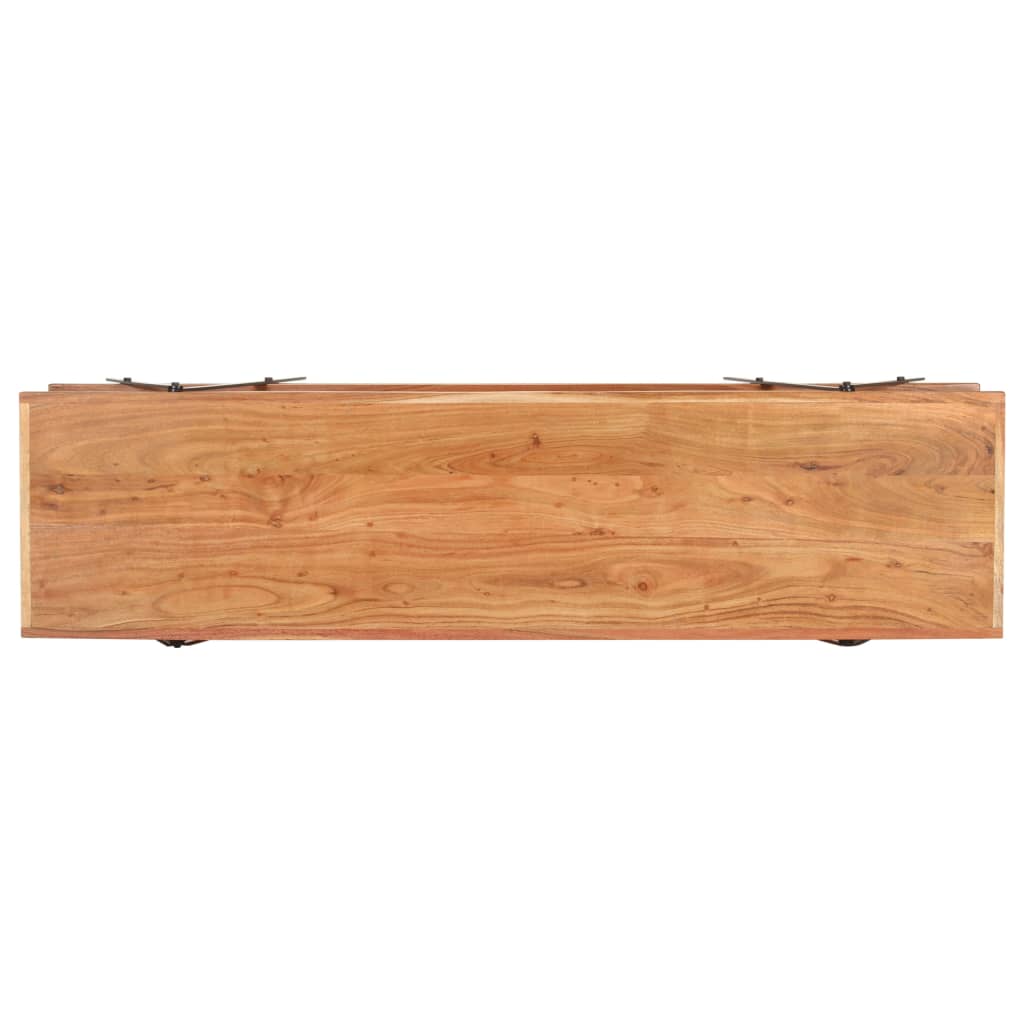 Meuble TV Design en Bois d'Acacia et Métal - 160 cm-Mon Meuble TV-Bois d'acacia massif-3