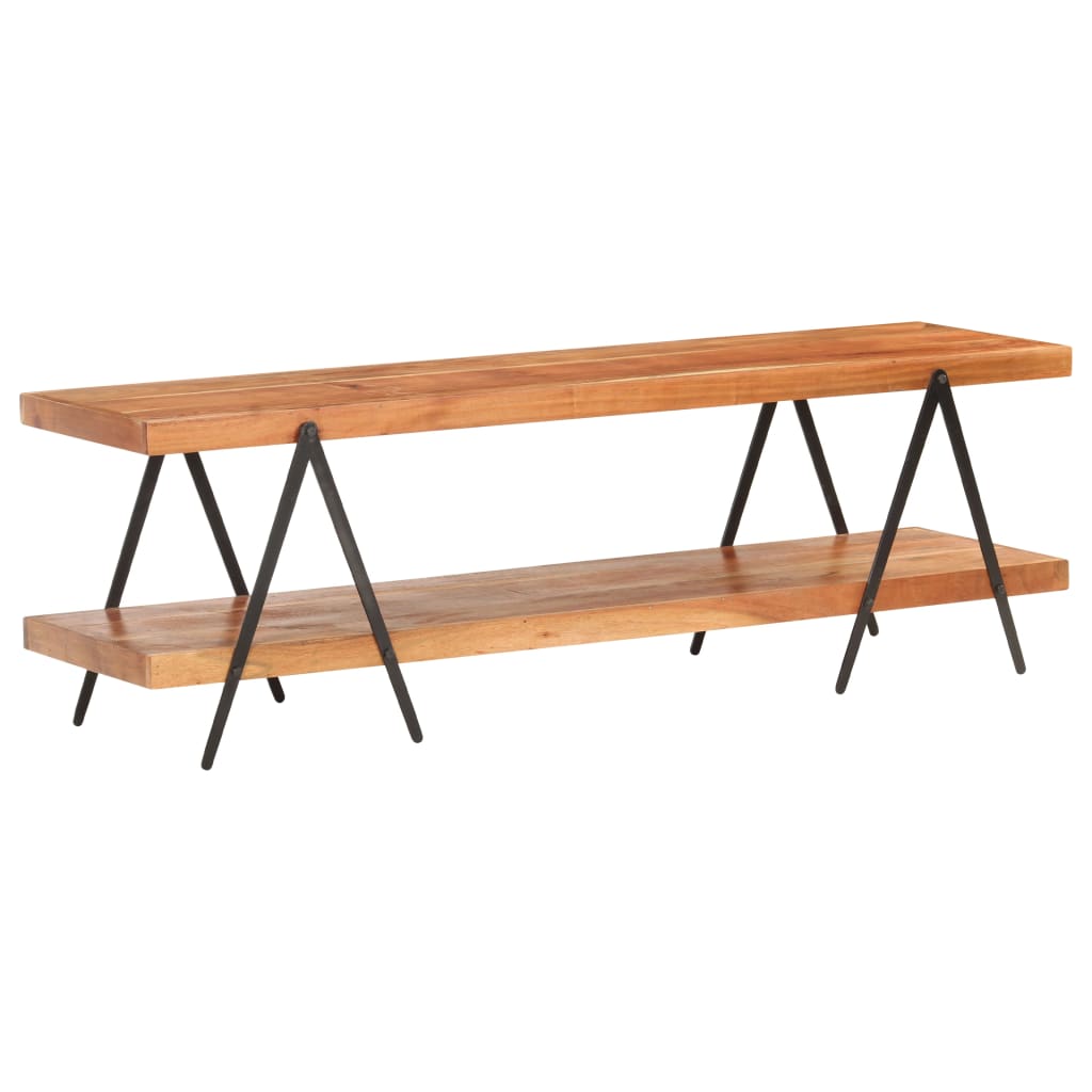Meuble TV Design en Bois d'Acacia et Métal - 160 cm-Mon Meuble TV-Bois d'acacia massif-7