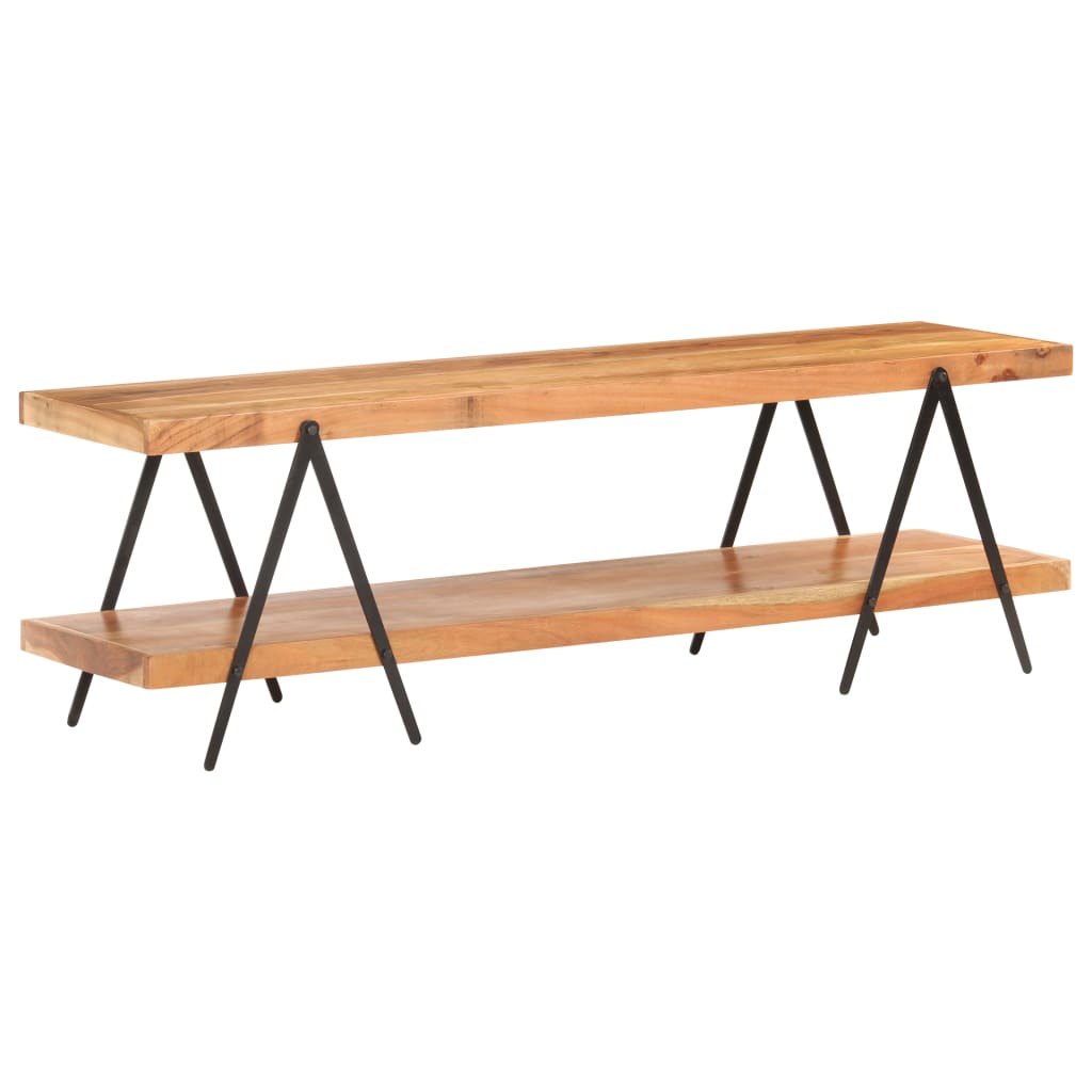 Meuble TV Design en Bois d'Acacia et Métal - 160 cm-Mon Meuble TV-Bois d'acacia massif-8