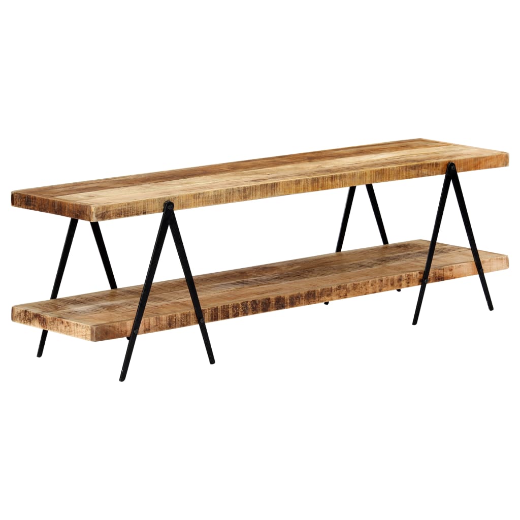 Meuble TV Design en Bois d'Acacia et Métal - 160 cm-Mon Meuble TV-Bois de manguier massif-12