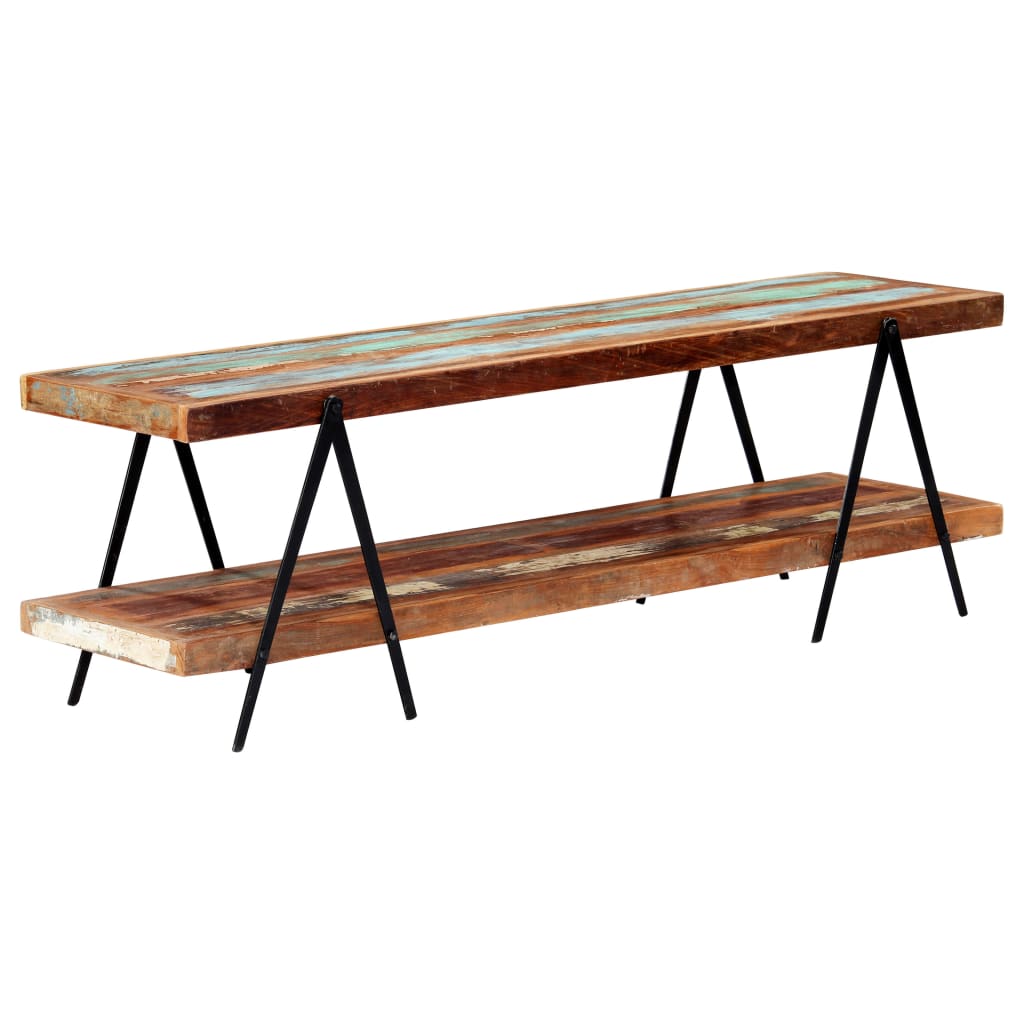 Meuble TV Design en Bois d'Acacia et Métal - 160 cm-Mon Meuble TV-Bois de récupération massif-11