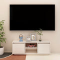 Meuble TV Design en Bois de Pin Massif - 110 cm-Mon Meuble TV-Blanc-10