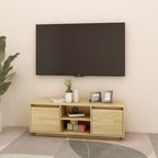 Meuble TV Design en Bois de Pin Massif - 110 cm-Mon Meuble TV-Naturel-3