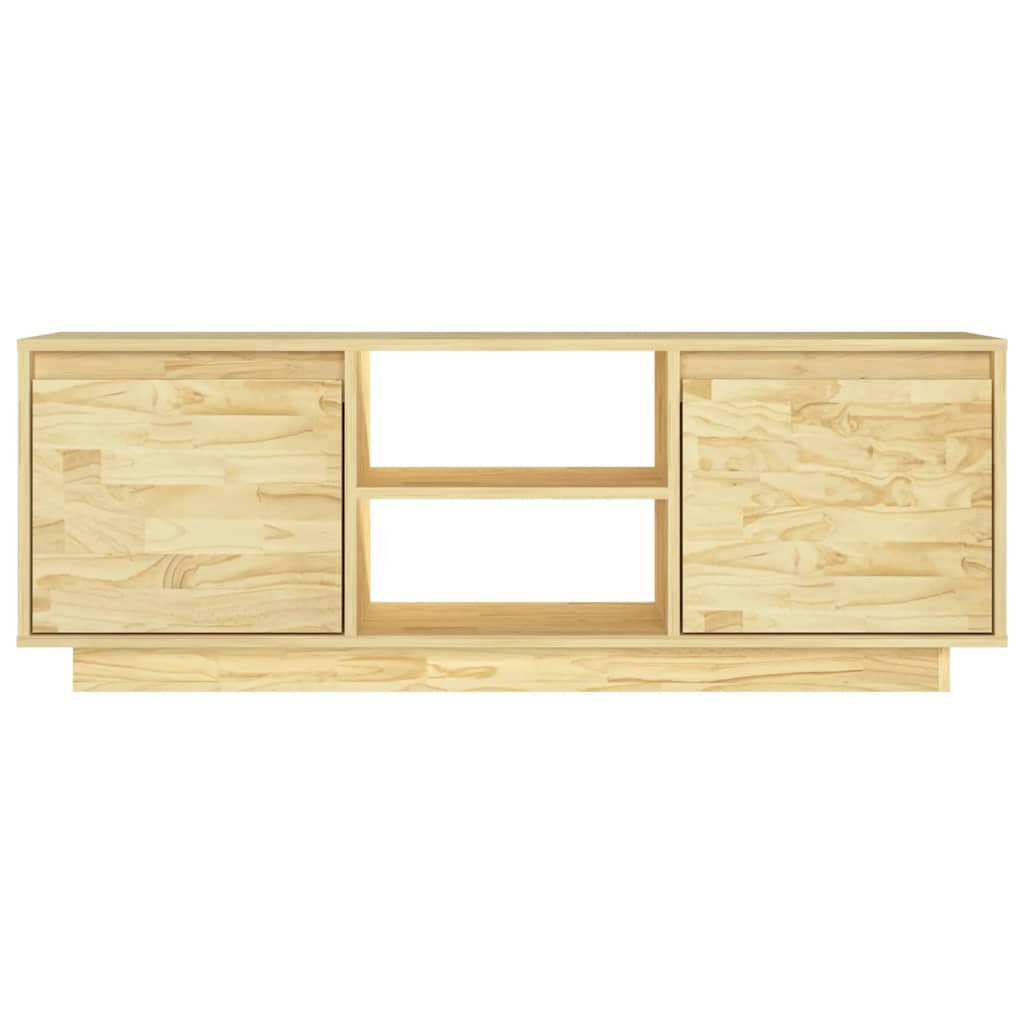 Meuble TV Design en Bois de Pin Massif - 110 cm-Mon Meuble TV-Naturel-5