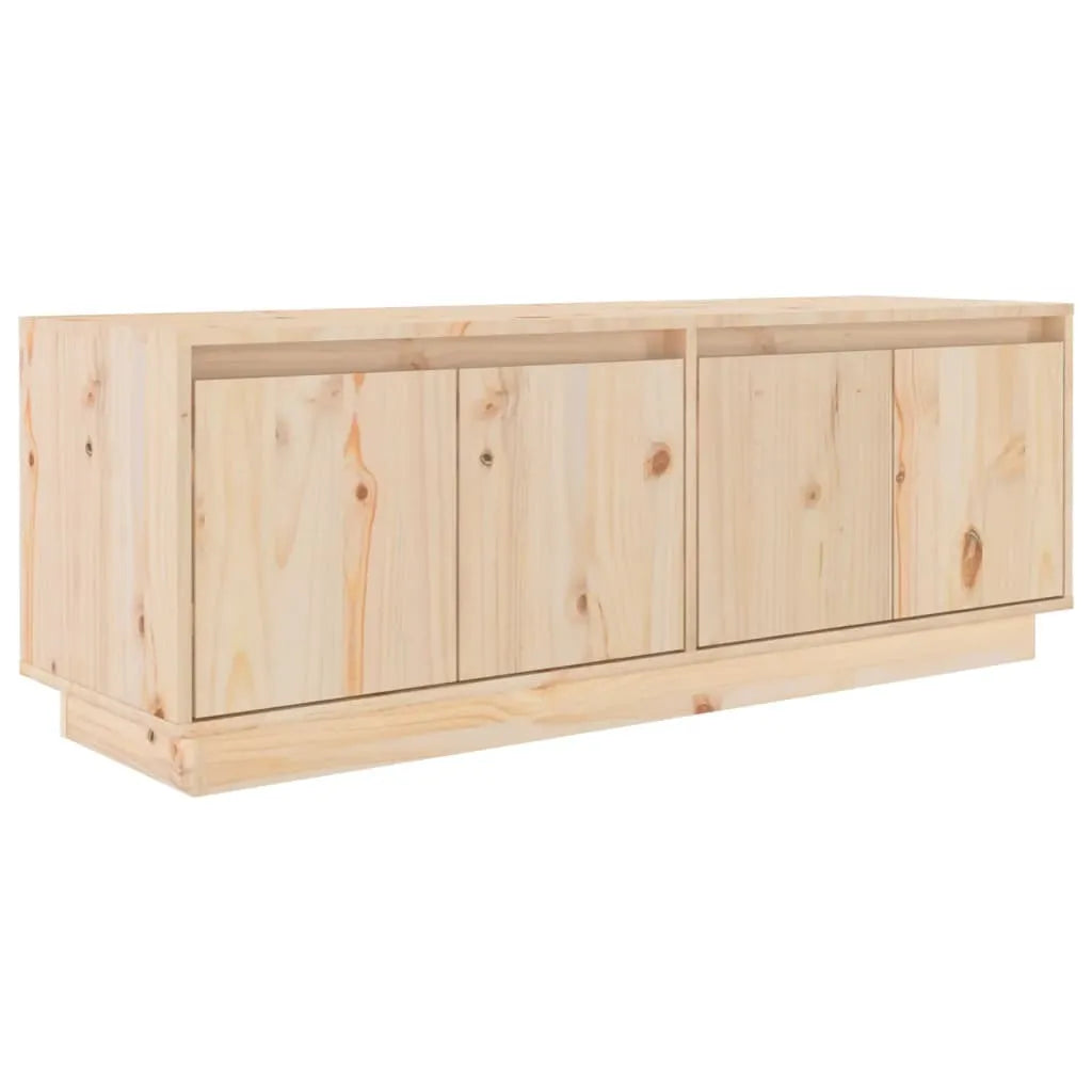 Meuble TV Design en Bois Massif - 110 cm-Mon Meuble TV-Blanc-1-2