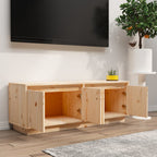 Meuble TV Design en Bois Massif - 110 cm-Mon Meuble TV-Blanc-1-3