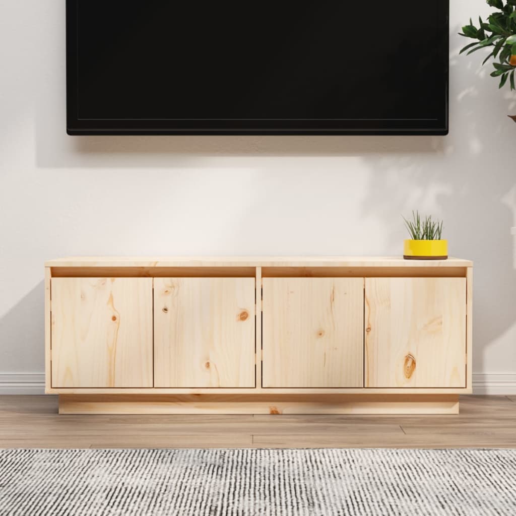 Meuble TV Design en Bois Massif - 110 cm-Mon Meuble TV-Naturel-1-1