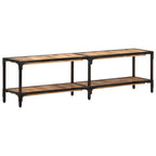 Meuble TV Design en Manguier et Métal - 150 cm-Mon Meuble TV-150 cm-bois de manguier massif-1-1