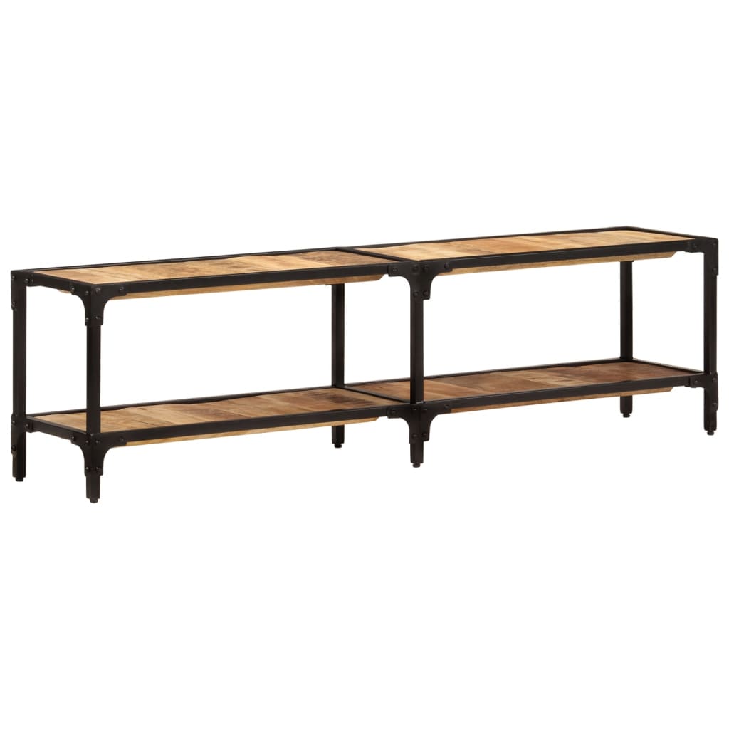 Meuble TV Design en Manguier et Métal - 150 cm-Mon Meuble TV-150 cm-bois de manguier massif-1-11