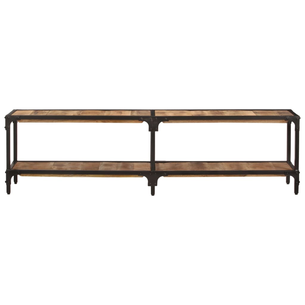 Meuble TV Design en Manguier et Métal - 150 cm-Mon Meuble TV-150 cm-bois de manguier massif-1-2