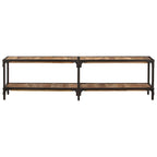 Meuble TV Design en Manguier et Métal - 150 cm-Mon Meuble TV-150 cm-bois de manguier massif-1-2
