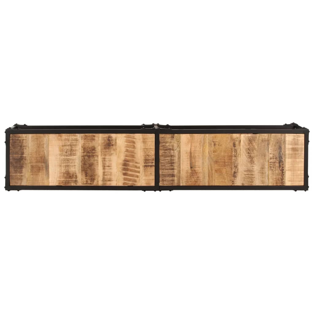 Meuble TV Design en Manguier et Métal - 150 cm-Mon Meuble TV-150 cm-bois de manguier massif-1-3