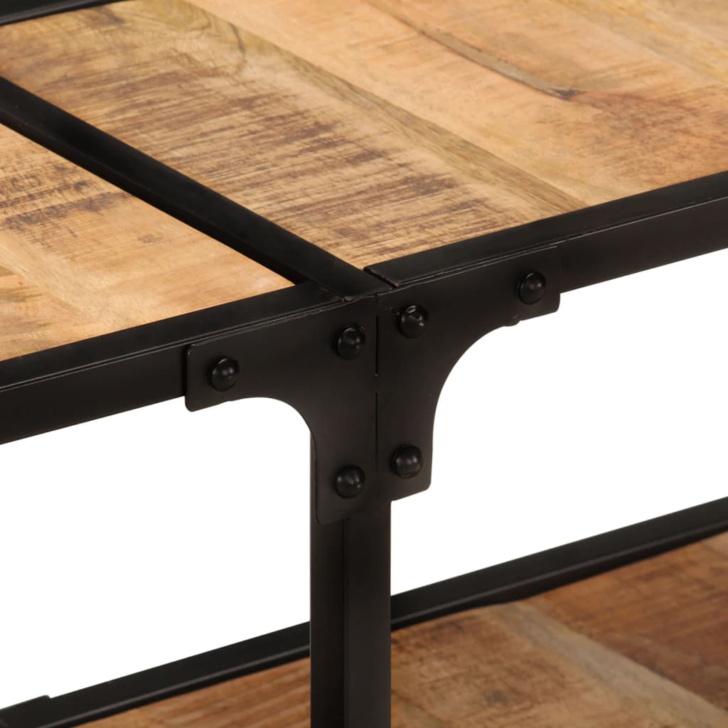 Meuble TV Design en Manguier et Métal - 150 cm-Mon Meuble TV-150 cm-bois de manguier massif-1-6