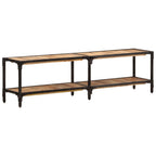 Meuble TV Design en Manguier et Métal - 150 cm-Mon Meuble TV-150 cm-bois de manguier massif-1-8