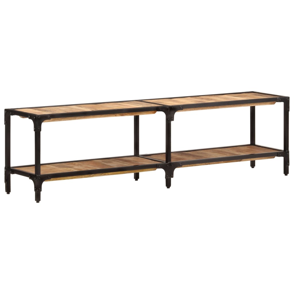 Meuble TV Design en Manguier et Métal - 150 cm-Mon Meuble TV-150 cm-bois de manguier massif-1-8