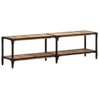 Meuble TV Design en Manguier et Métal - 150 cm-Mon Meuble TV-150 cm-bois de manguier massif-1-9