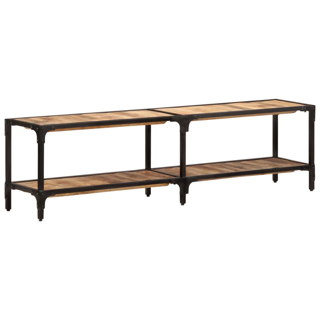 Meuble TV Design en Manguier et Métal - 150 cm-Mon Meuble TV-150 cm-bois de manguier massif-1-9