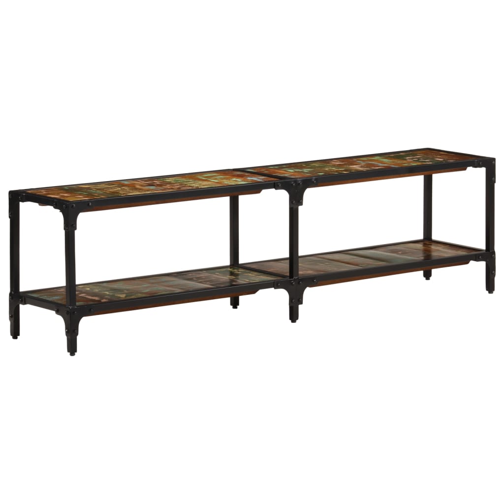 Meuble TV Design en Manguier et Métal - 150 cm-Mon Meuble TV-150 cm-bois de récupération massif-1-12