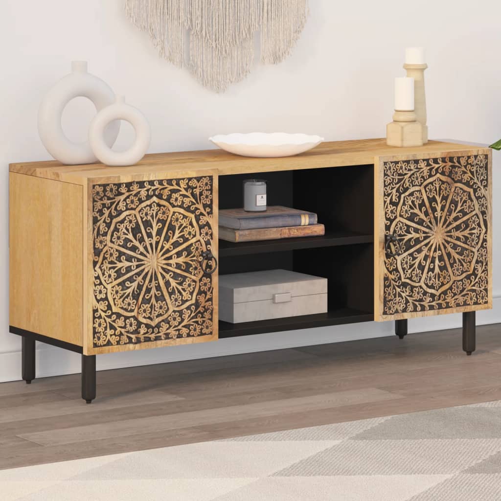 Meuble TV Design en Manguier Massif - 105 cm-Mon Meuble TV-2
