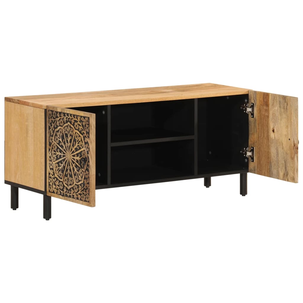 Meuble TV Design en Manguier Massif - 105 cm-Mon Meuble TV-4