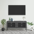 Meuble TV Design en Métal Jaune Moutarde - 105 cm-Mon Meuble TV-Anthracite-1-15