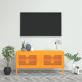 Meuble TV Design en Métal Jaune Moutarde - 105 cm-Mon Meuble TV-jaune moutarde-1-1