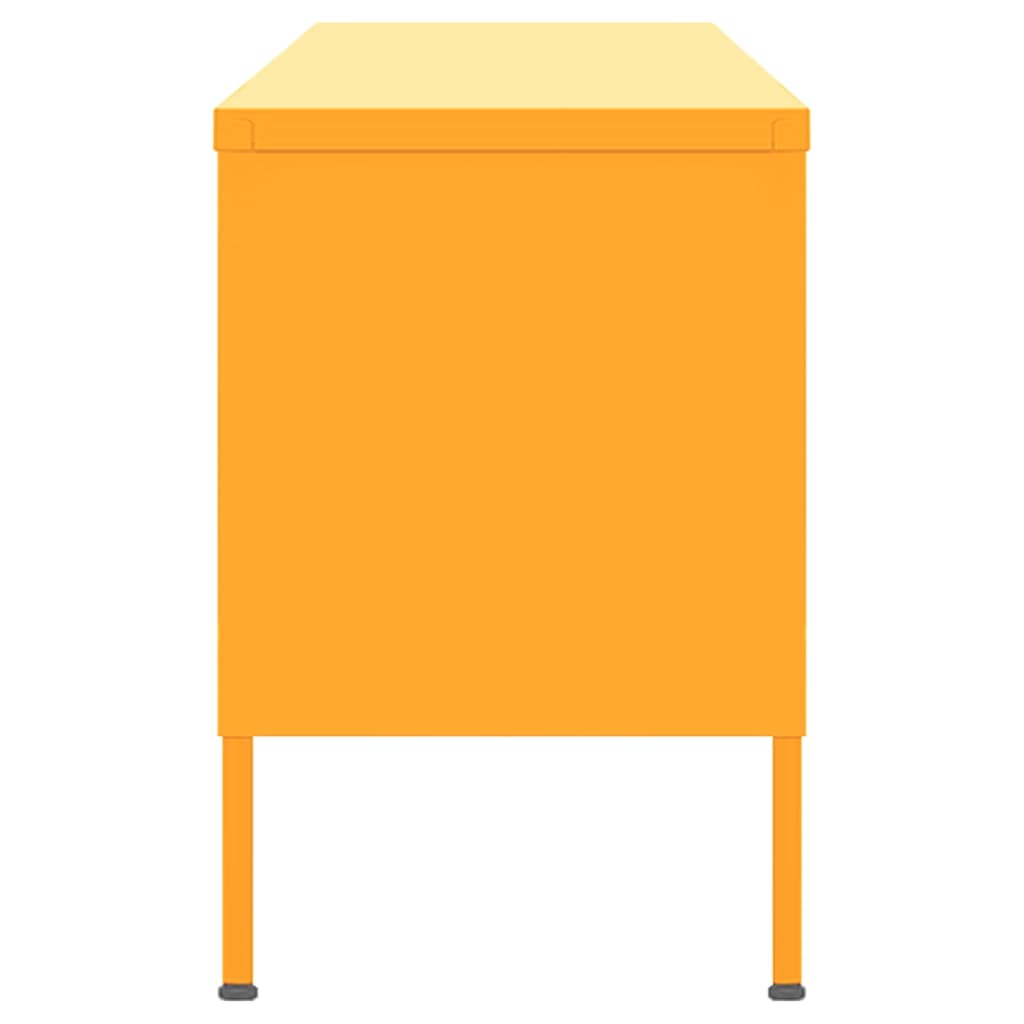 Meuble TV Design en Métal Jaune Moutarde - 105 cm-Mon Meuble TV-jaune moutarde-1-4