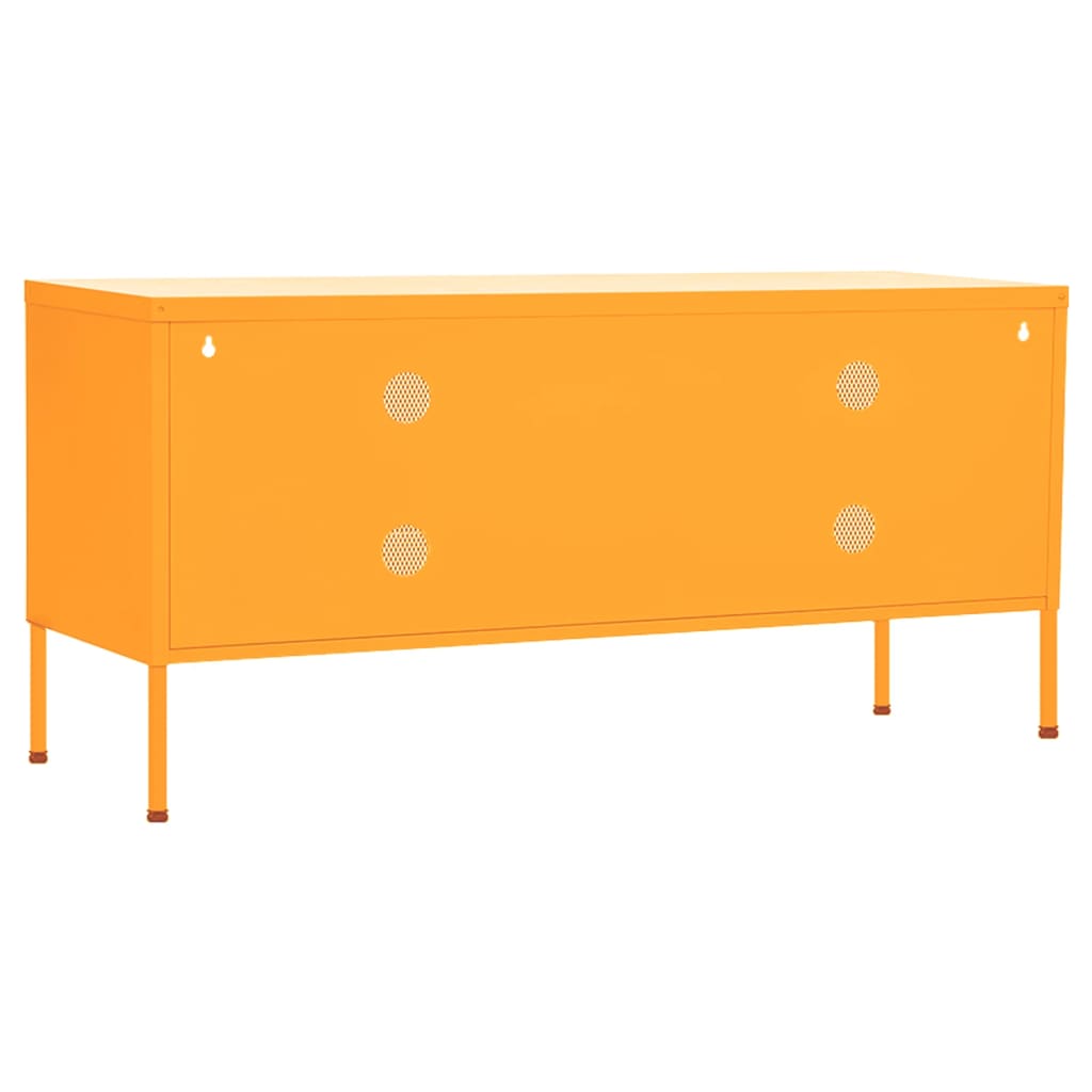 Meuble TV Design en Métal Jaune Moutarde - 105 cm-Mon Meuble TV-jaune moutarde-1-5