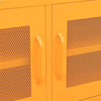 Meuble TV Design en Métal Jaune Moutarde - 105 cm-Mon Meuble TV-jaune moutarde-1-8
