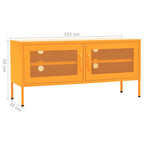 Meuble TV Design en Métal Jaune Moutarde - 105 cm-Mon Meuble TV-jaune moutarde-1-9