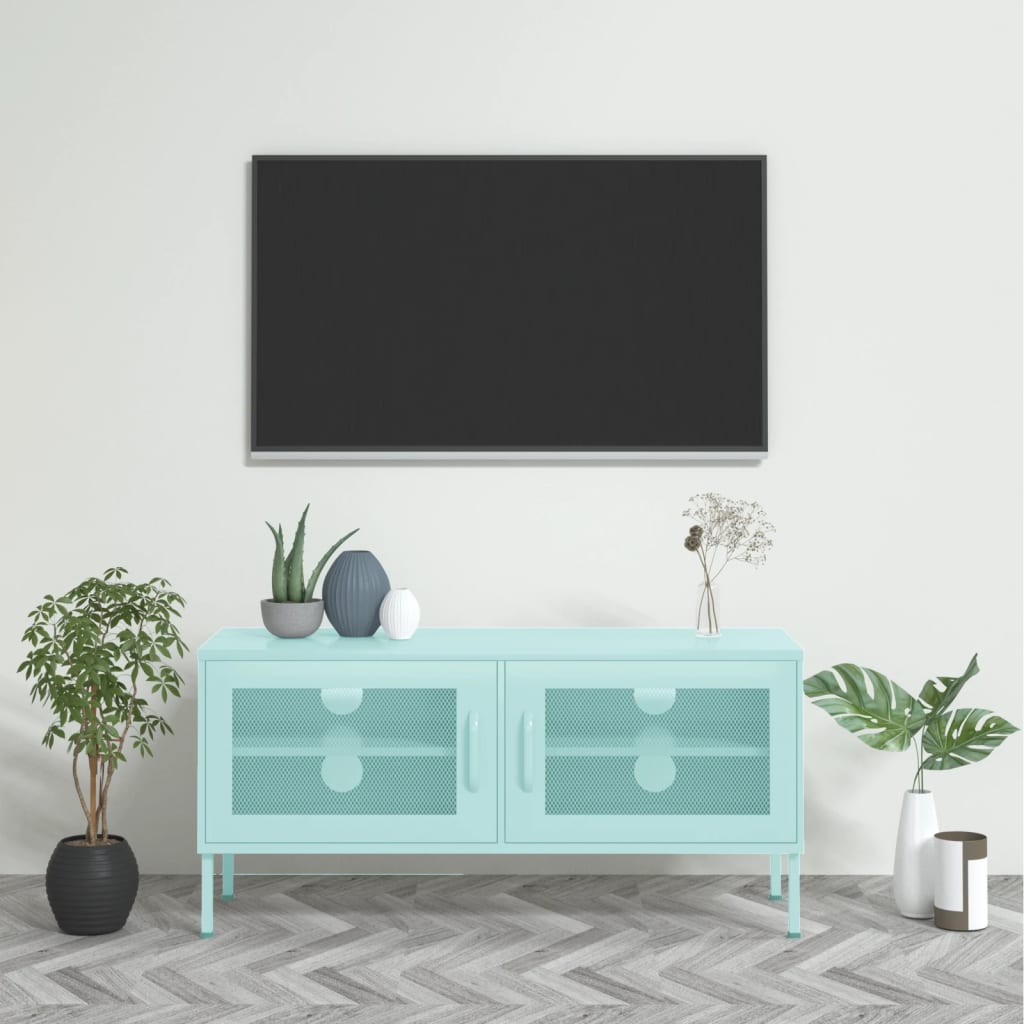 Meuble TV Design en Métal Jaune Moutarde - 105 cm-Mon Meuble TV-Menthe-1-17