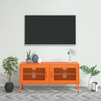 Meuble TV Design en Métal Jaune Moutarde - 105 cm-Mon Meuble TV-Orange-1-13