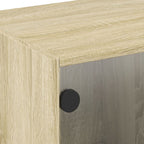 Meuble TV Design en Verre et Bois - 102 cm-Mon Meuble TV-Gris béton-1-9
