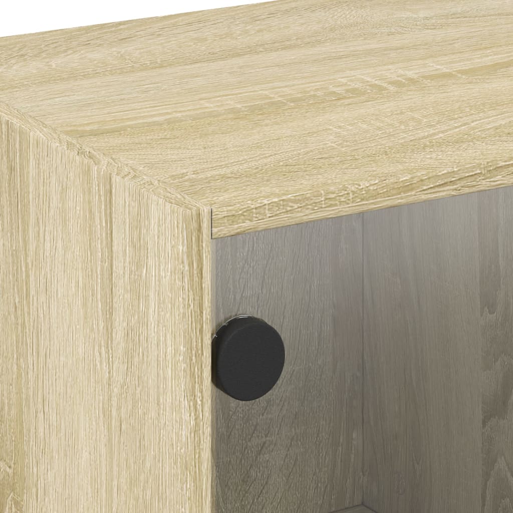 Meuble TV Design en Verre et Bois - 102 cm-Mon Meuble TV-Gris béton-1-9
