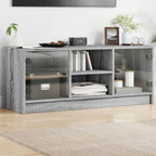 Meuble TV Design en Verre et Bois - 102 cm-Mon Meuble TV-Sonoma gris-1-13