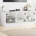 Meuble TV Design en Verre et Effet Chêne - 102 cm-Mon Meuble TV-Blanc-14