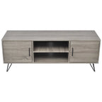 Meuble TV Design Gris Effet Bois et Métal - 120 cm-Mon Meuble TV-1