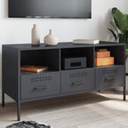 Meuble TV Design Laqué Blanc en Acier - 100 cm-Mon Meuble TV-Anthracite-1-13