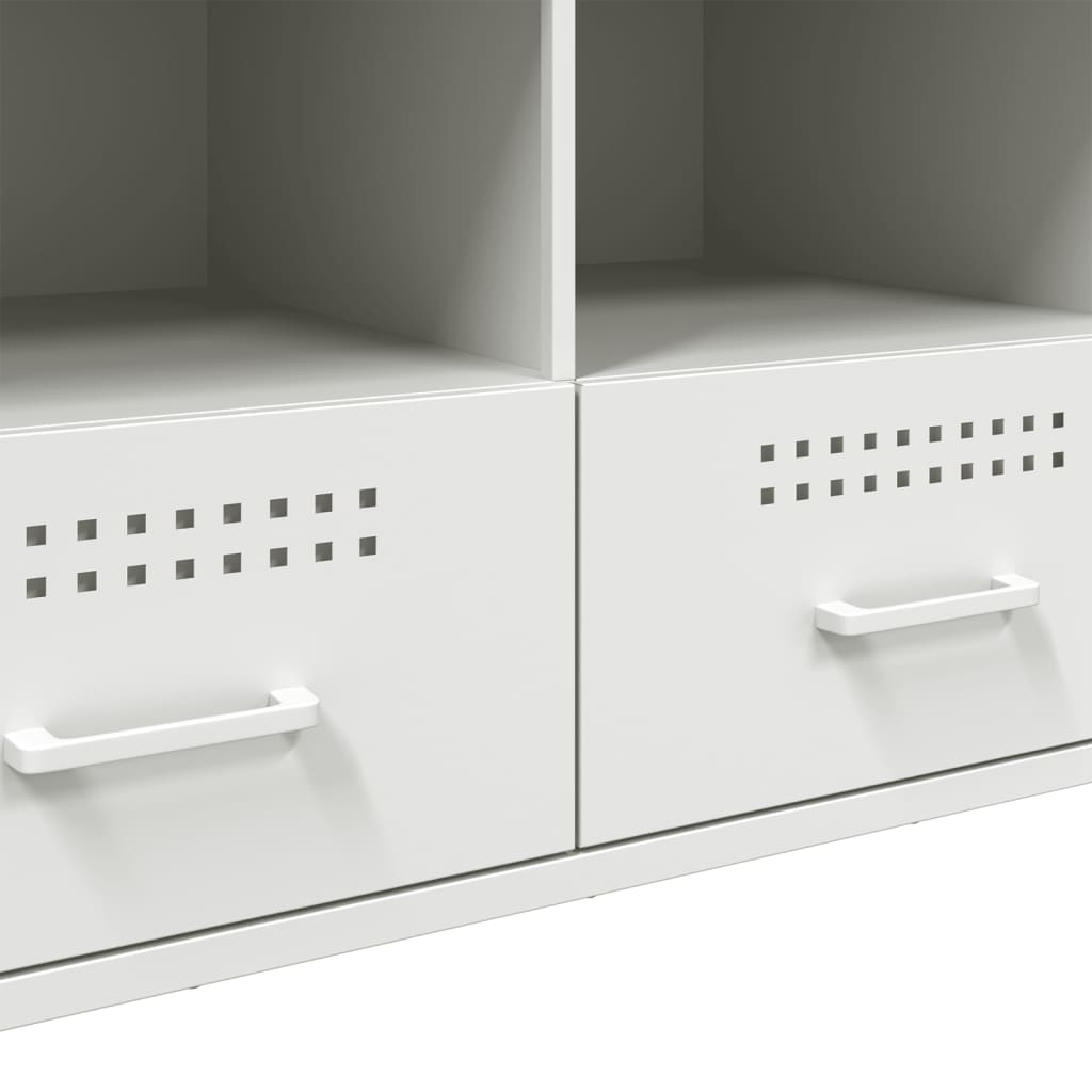 Meuble TV Design Laqué Blanc en Acier - 100 cm-Mon Meuble TV-Noir-1-11