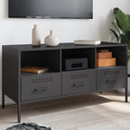 Meuble TV Design Laqué Blanc en Acier - 100 cm-Mon Meuble TV-Noir-1-14