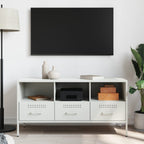 Meuble TV Design Laqué Blanc en Acier - 100 cm-Mon Meuble TV-Noir-1-3