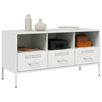 Meuble TV Design Laqué Blanc en Acier - 100 cm-Mon Meuble TV-Noir-1-4